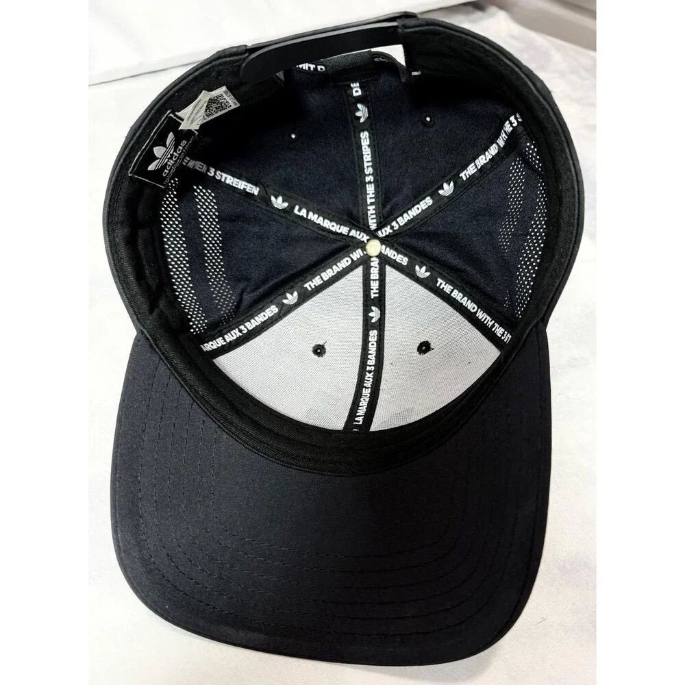 Adidas Originals Trefoil Hat Black Perforated Performance Relaxed Strapback NWT
